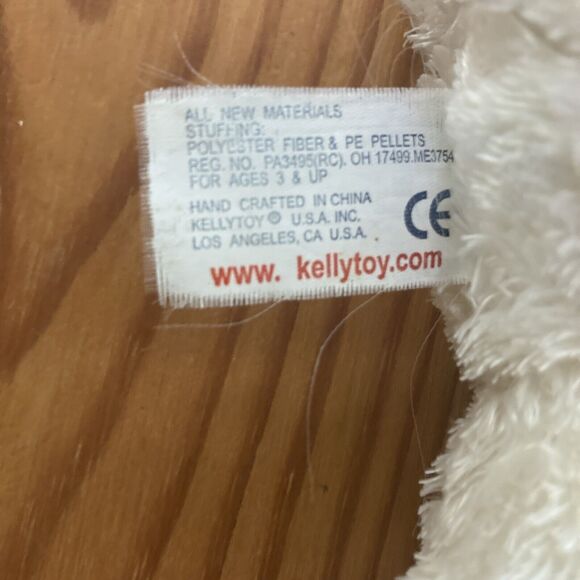 Kellytoy White Polar Bear Plush Beanie Stuffed Animal Pink Bow 9 Inches - Picture 11 of 11